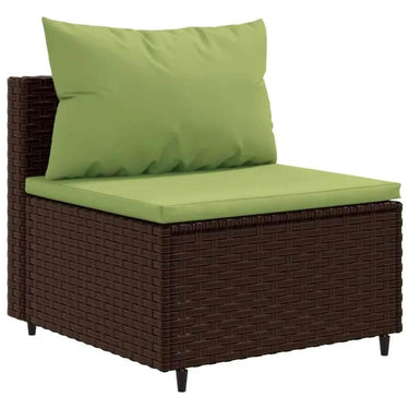 vidaXL Patio Lounge Set Brown PE rattan, powder-coated steel, polyester - Estalios